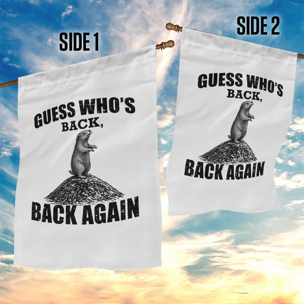Funny Groundhog Day Garden Flag Retro Guess Whos Back TS10 Print Your Wear