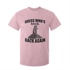 Funny Groundhog Day T Shirt For Kid Retro Guess Whos Back TS10 Light Pink Print Your Wear