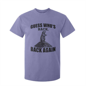 Funny Groundhog Day T Shirt For Kid Retro Guess Whos Back TS10 Violet Print Your Wear