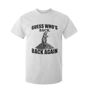 Funny Groundhog Day T Shirt For Kid Retro Guess Whos Back TS10 White Print Your Wear