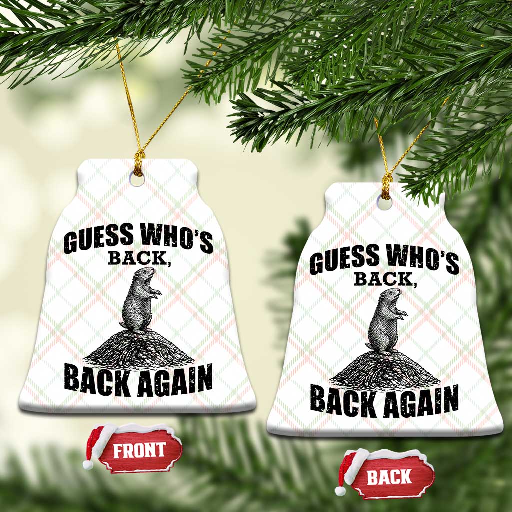 Funny Groundhog Day Ceramic Ornament Retro Guess Whos Back TS10 Print Your Wear