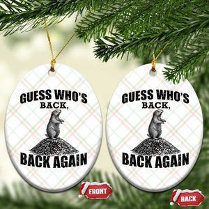 Funny Groundhog Day Ceramic Ornament Retro Guess Whos Back TS10 Print Your Wear