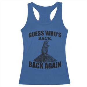 Funny Groundhog Day Racerback Tank Top Retro Guess Whos Back TS10 Royal Blue Print Your Wear