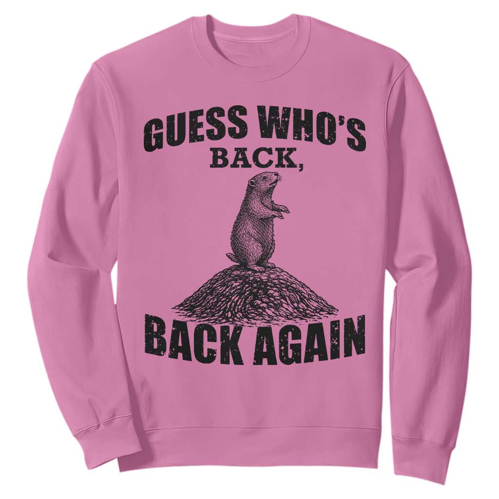 Funny Groundhog Day Sweatshirt Retro Guess Whos Back TS10 Azalea Print Your Wear