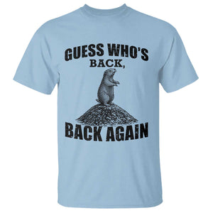 Funny Groundhog Day T Shirt Retro Guess Whos Back TS10 Light Blue Print Your Wear