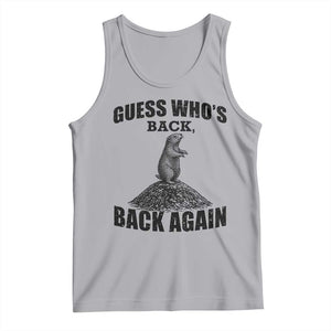 Funny Groundhog Day Tank Top Retro Guess Whos Back TS10 Athletic Heather Print Your Wear