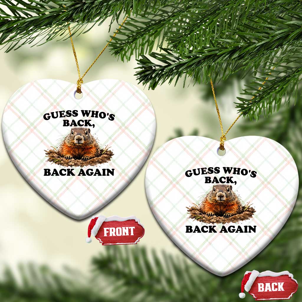 Groundhog Day Ceramic Ornament Funny Woodchuck Guess Whos Back TS10 Print Your Wear