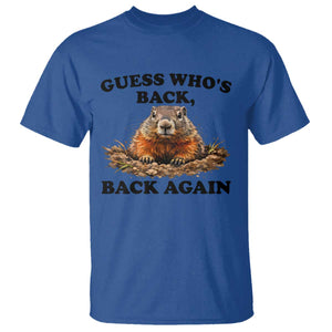 Groundhog Day T Shirt Funny Woodchuck Guess Whos Back TS10 Royal Blue Print Your Wear