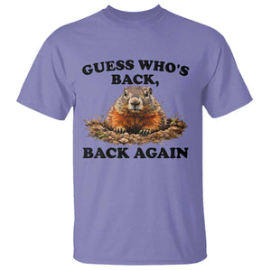 Groundhog Day T Shirt Funny Woodchuck Guess Whos Back TS10 Violet Print Your Wear