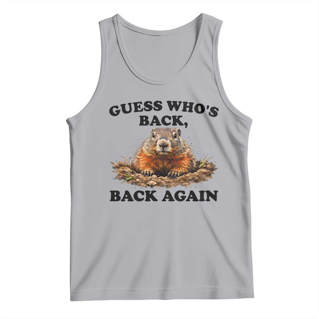 Groundhog Day Tank Top Funny Woodchuck Guess Whos Back TS10 Athletic Heather Print Your Wear