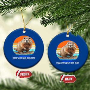 Groundhog Day Ceramic Ornament Retro Vintage Funny Woodchuck Guess Whos Back TS10 1pc Blue Print Your Wear