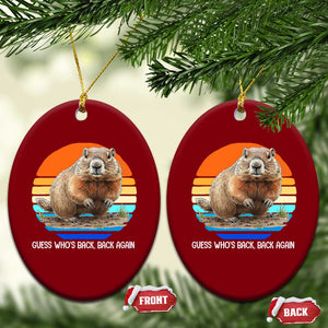 Groundhog Day Ceramic Ornament Retro Vintage Funny Woodchuck Guess Whos Back TS10 Print Your Wear