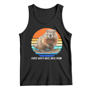 Groundhog Day Tank Top Retro Vintage Funny Woodchuck Guess Whos Back TS10 Black Print Your Wear