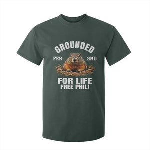 Funny Groundhog T Shirt For Kid Grounded For Life Ground Hog Day TS10 Dark Forest Green Print Your Wear