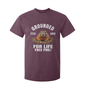 Funny Groundhog T Shirt For Kid Grounded For Life Ground Hog Day TS10 Maroon Print Your Wear