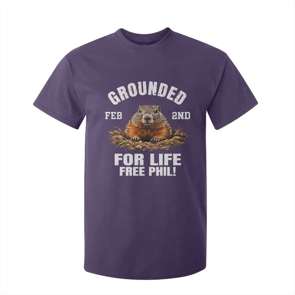 Funny Groundhog T Shirt For Kid Grounded For Life Ground Hog Day TS10 Purple Print Your Wear