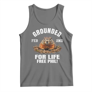 Funny Groundhog Tank Top Grounded For Life Ground Hog Day TS10 Black Heather Print Your Wear