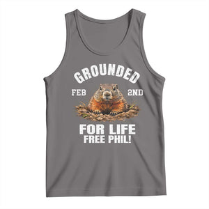Funny Groundhog Tank Top Grounded For Life Ground Hog Day TS10 Deep Heather Print Your Wear