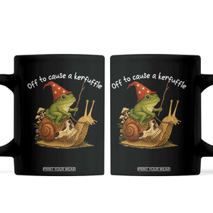 Whimsical Frog Wizard Meme Coffee Mug Off to Cause A Kerfuffle TS10 Black Print Your Wear