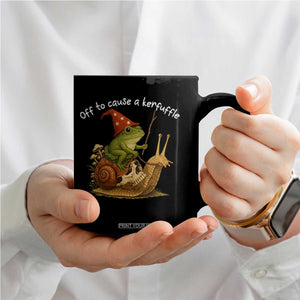 Whimsical Frog Wizard Meme Coffee Mug Off to Cause A Kerfuffle TS10 Print Your Wear