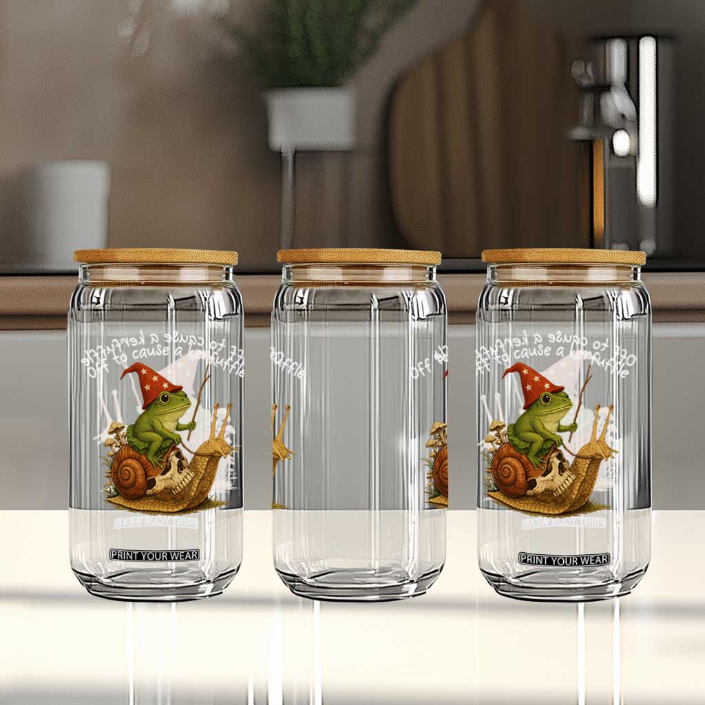 Whimsical Frog Wizard Meme Glass Can Off to Cause A Kerfuffle TS10 Print Your Wear