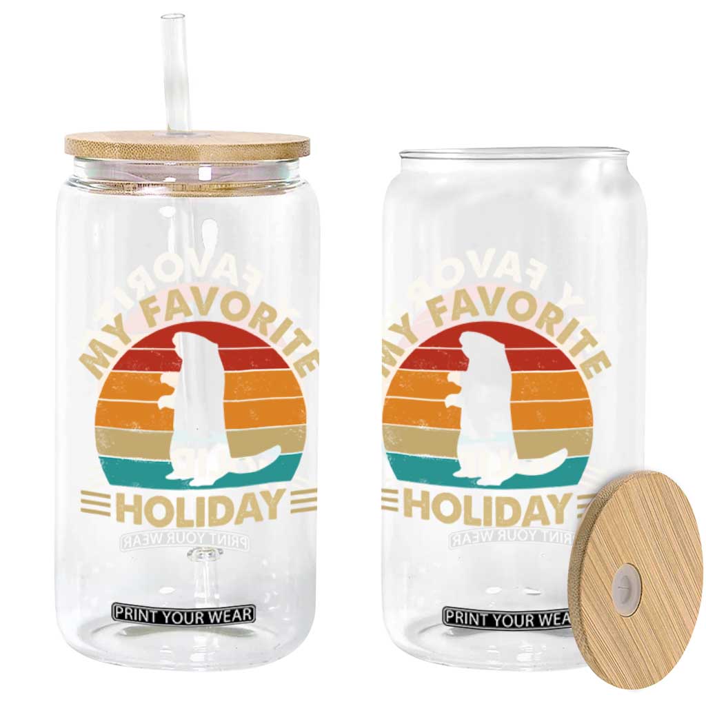 Groundhog Day Glass Can My Favorite Holiday Retro Woodchuck TS10 Print Your Wear