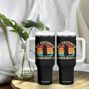 Groundhog Day Tumbler With Handle My Favorite Holiday Retro Woodchuck TS10 Print Your Wear