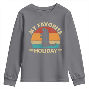 Groundhog Day Youth Sweatshirt My Favorite Holiday Retro Woodchuck TS10 Charcoal Print Your Wear