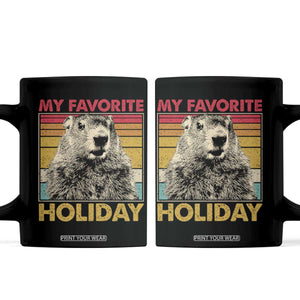Groundhog Day Coffee Mug Retro My Favorite Holiday Retro Woodchuck TS10 Black Print Your Wear