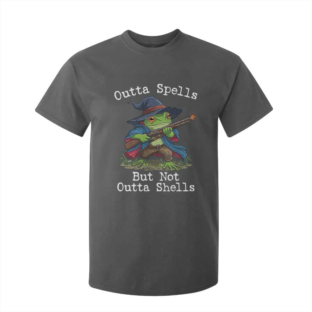 Wizard Frog Meme T Shirt For Kid Outta Spells But Not Outta Shells TS10 Dark Heather Print Your Wear