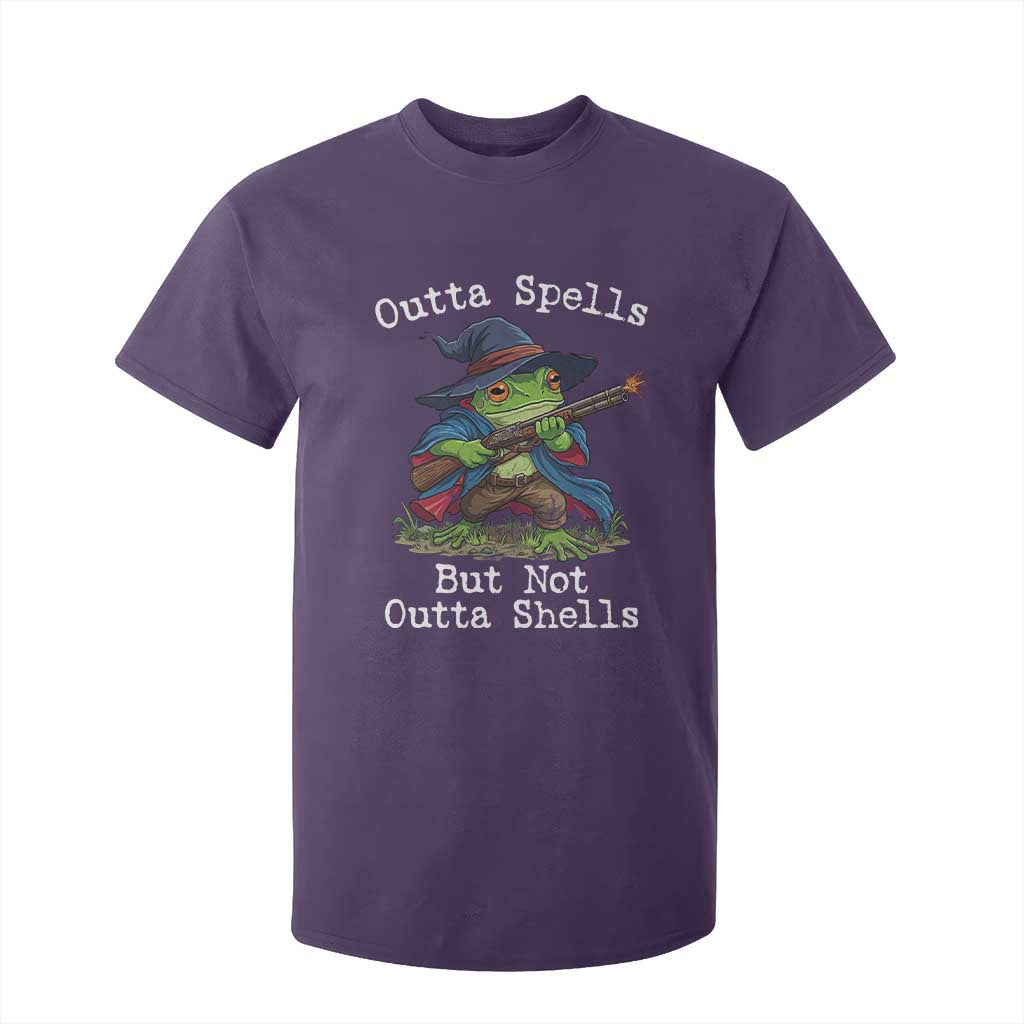 Wizard Frog Meme T Shirt For Kid Outta Spells But Not Outta Shells TS10 Purple Print Your Wear