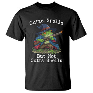 Wizard Frog Meme T Shirt Outta Spells But Not Outta Shells TS10 Black Print Your Wear