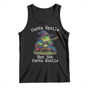 Wizard Frog Meme Tank Top Outta Spells But Not Outta Shells TS10 Black Print Your Wear