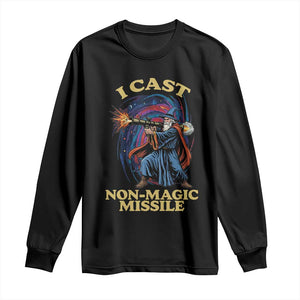 I Cast Non-Magic Missile Funny Wizard Parody Meme Long Sleeve Shirt TS10 Black Print Your Wear