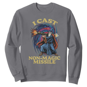 I Cast Non-Magic Missile Funny Wizard Parody Meme Sweatshirt TS10 Charcoal Print Your Wear