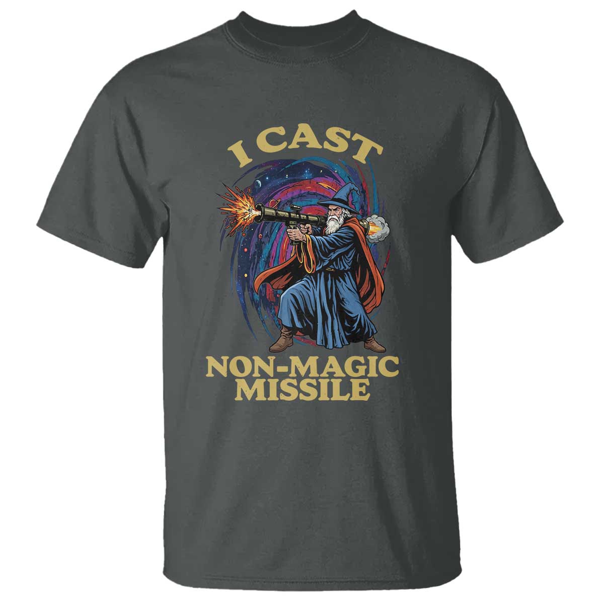 I Cast Non-Magic Missile Funny Wizard Parody Meme T Shirt TS10 Dark Heather Print Your Wear