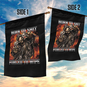 Funny Evil Skeleton Meme Garden Flag Born to Shit Forced to Wipe TS10 Print Your Wear