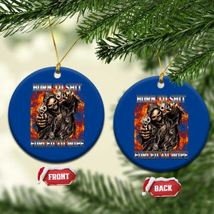 Funny Evil Skeleton Meme Ceramic Ornament Born to Shit Forced to Wipe TS10 1pc Blue Print Your Wear