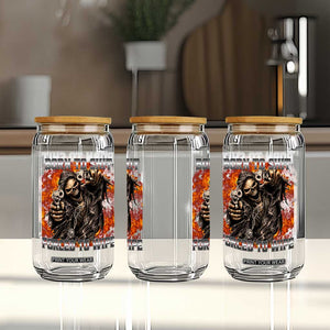Funny Evil Skeleton Meme Glass Can Born to Shit Forced to Wipe TS10 Print Your Wear