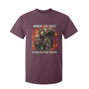 Funny Evil Skeleton Meme T Shirt For Kid Born to Shit Forced to Wipe TS10 Maroon Print Your Wear