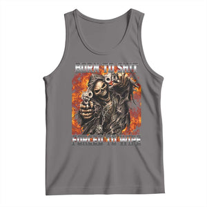 Funny Evil Skeleton Meme Tank Top Born to Shit Forced to Wipe TS10 Deep Heather Print Your Wear