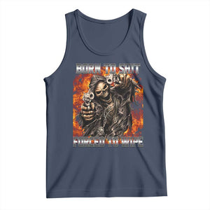 Funny Evil Skeleton Meme Tank Top Born to Shit Forced to Wipe TS10 Navy Print Your Wear