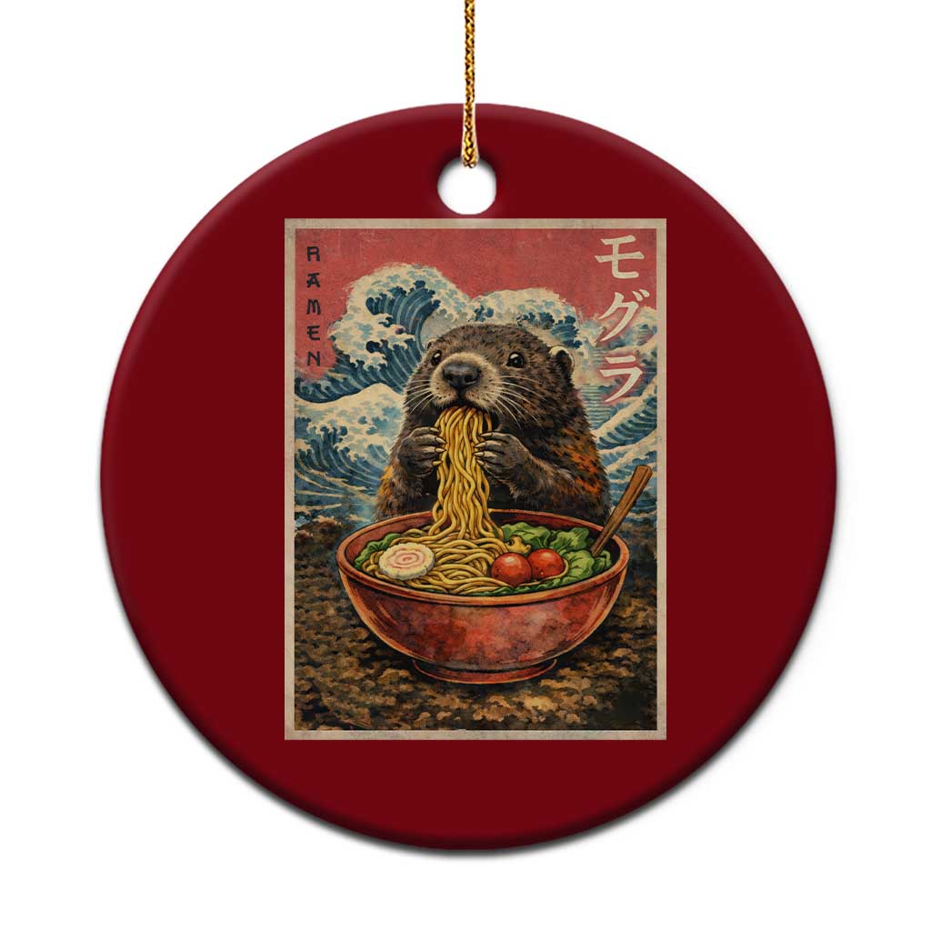 Japanese Groundhog Ramen Noodles Ceramic Ornament Funny Kawaii Anime TS10 1pc Red Print Your Wear