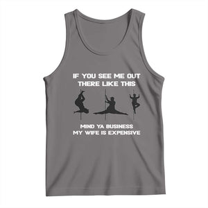 Sarcastic Husband Tank Top Mind Your Business My Wife Is Expensive TS10 Deep Heather Print Your Wear
