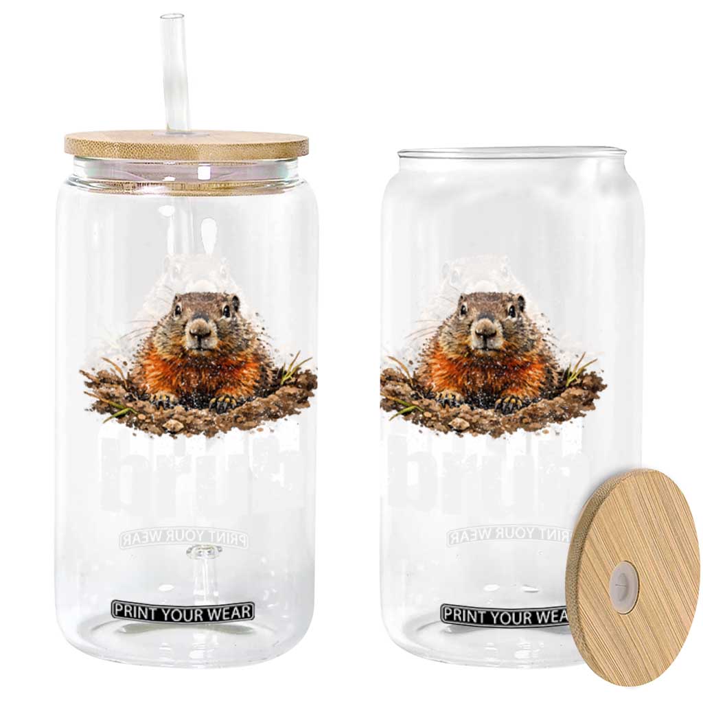 Funny Groundhog Glass Can Ground Hog Meme Lover Bruh Groundhog Day TS10 Print Your Wear