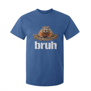 Funny Groundhog T Shirt For Kid Ground Hog Meme Lover Bruh Groundhog Day TS10 Royal Blue Print Your Wear