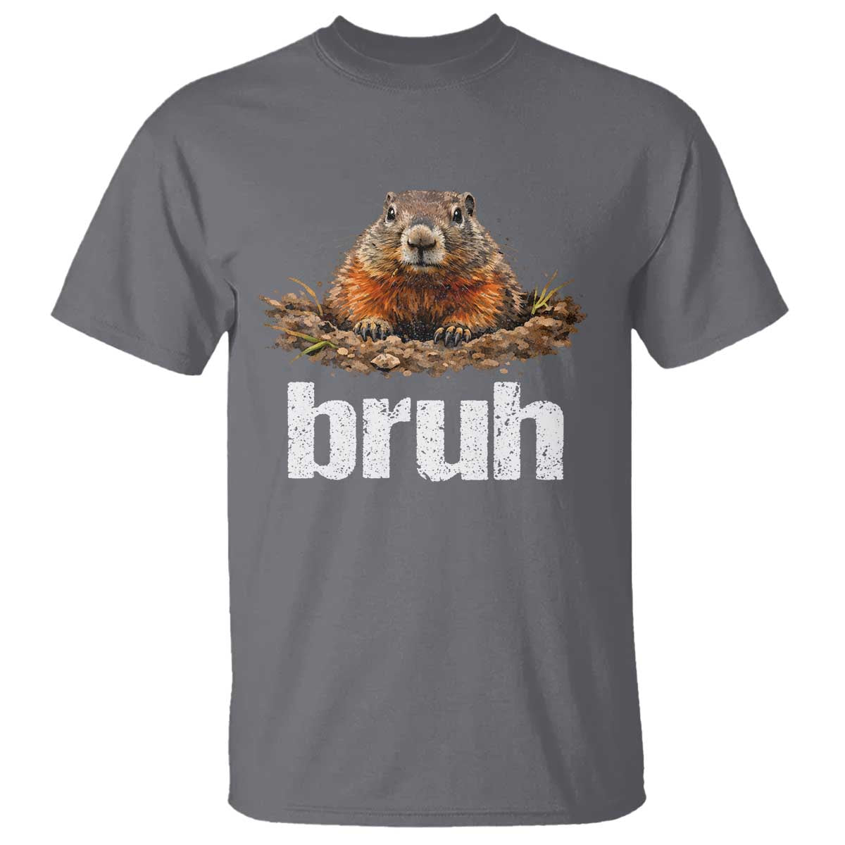 Funny Groundhog T Shirt - Ground Hog Meme Lover Bruh Groundhog Day Humor Tee TS10 Charcoal Print Your Wear