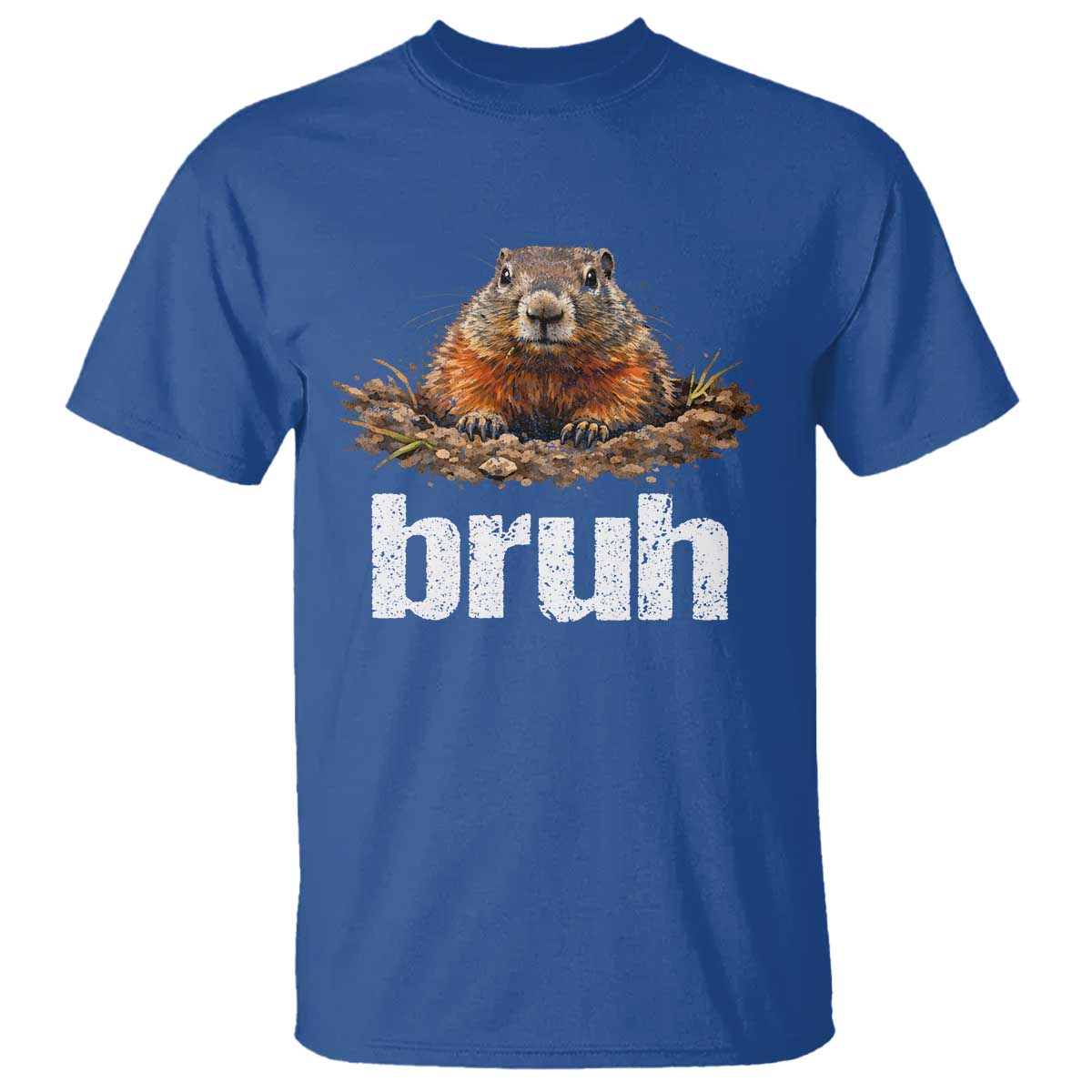 Funny Groundhog T Shirt - Ground Hog Meme Lover Bruh Groundhog Day Humor Tee TS10 Royal Blue Print Your Wear