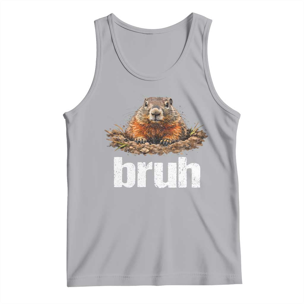 Funny Groundhog Tank Top Ground Hog Meme Lover Bruh Groundhog Day TS10 Athletic Heather Print Your Wear
