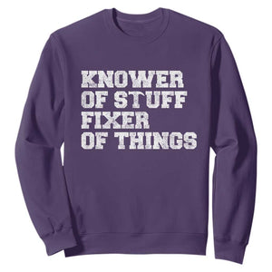 Funny Knower Of Stuff Fixer Of Things Sweatshirt Mechanic Engineer Garage TS10 Purple Print Your Wear